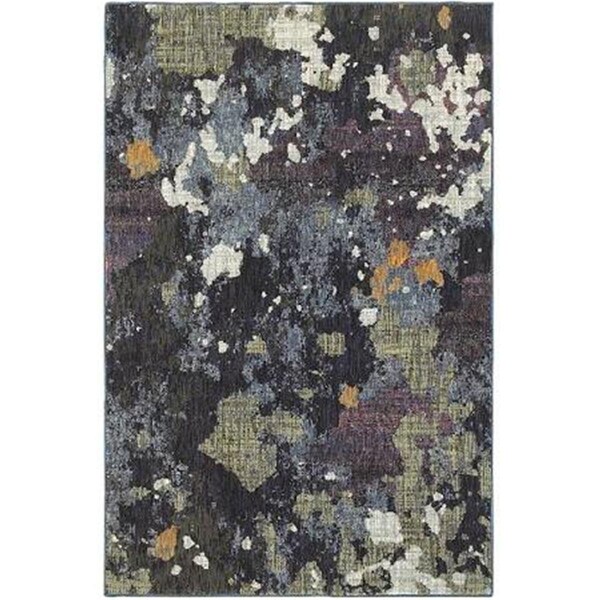Oriental Weavers 2 x 12 ft. 6 in. Evolution Area Rug, Navy and Green E8029A076365ST - main